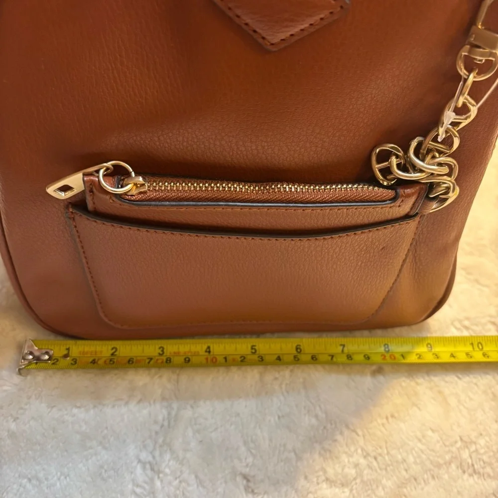 NWT Time and Tru Backpack Tan Gold Chain Accent w/Coin Purse Vegan Leather Ruby